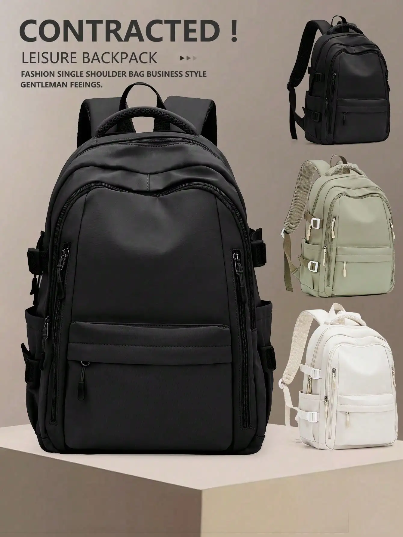 15.6 Inch Large Capacity Laptop Backpack, Anti-Theft Casual Travel College Backpack for Teen Girls & Women