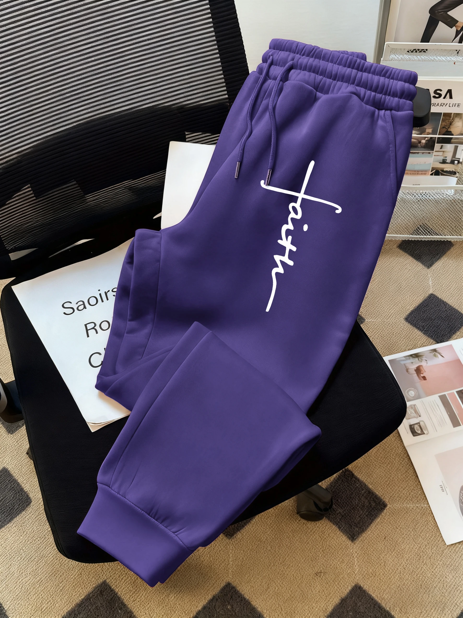 

Artistic Alphabet Composition Print Mans Pants Autumn Fashion Joggers Pant Comfortable Fleece Sweatpants Unisex Retro Trousers