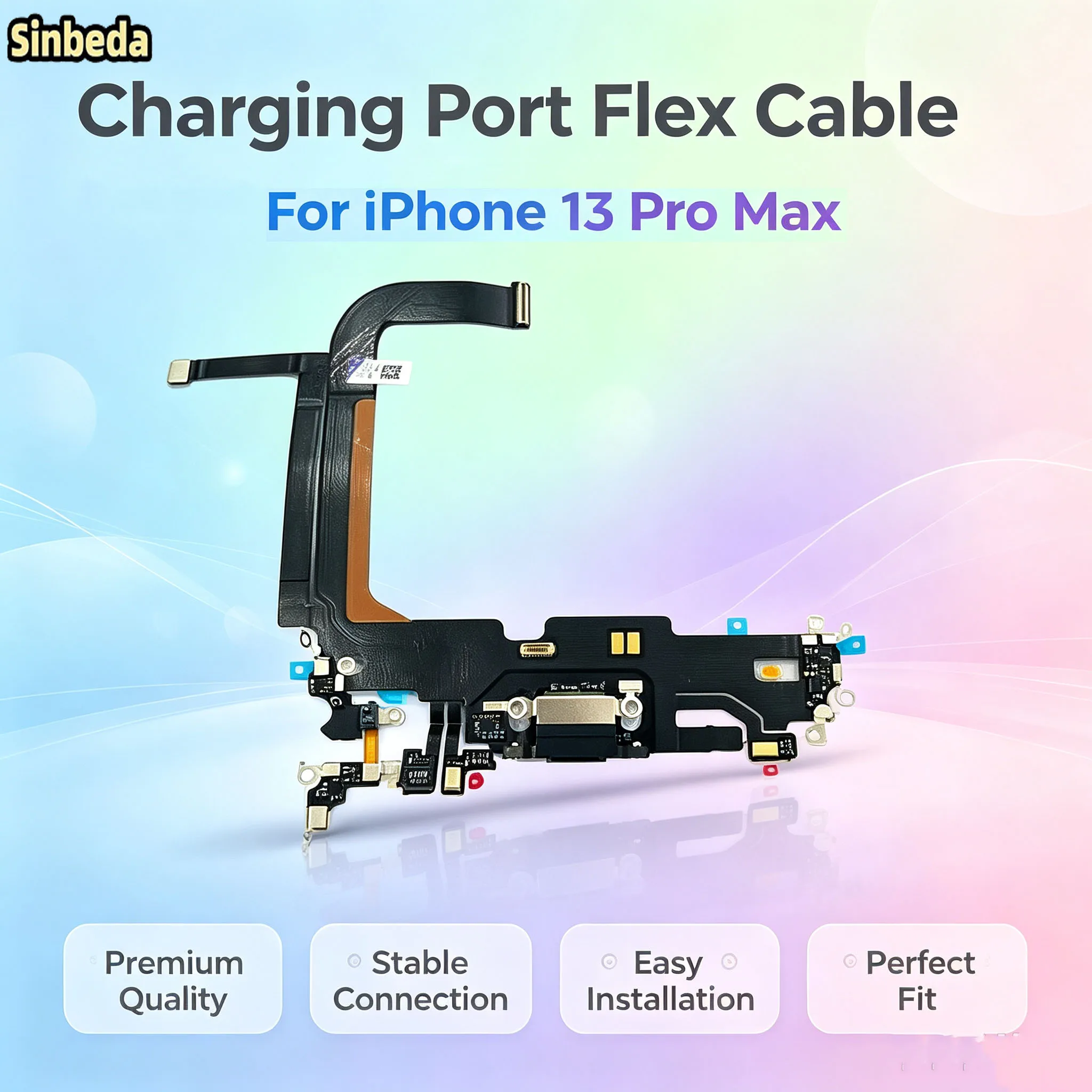 Charging Port Dock Connector Flex Cable For iPhone 13promax Tail Lightning Charging With Microphone Replacement Repair Parts