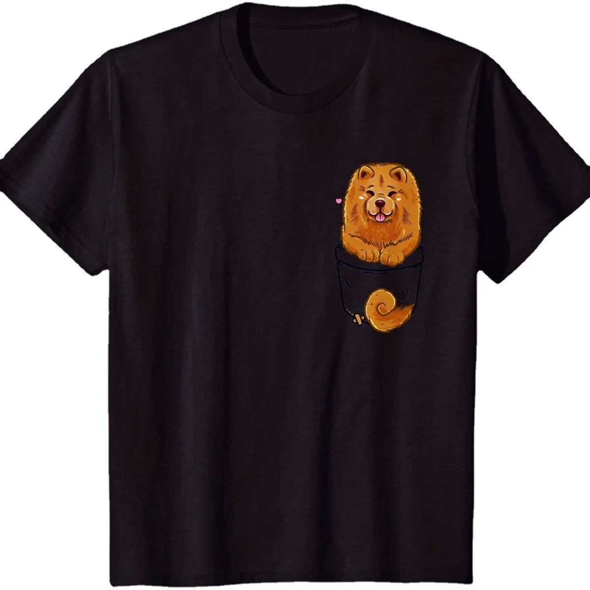 

Cute Chow Chow Puppy Dog In Pocket Creative Dog Lovers Gift T-Shirt. Summer Cotton Short Sleeve O-Neck Mens T Shirt New S-3XL