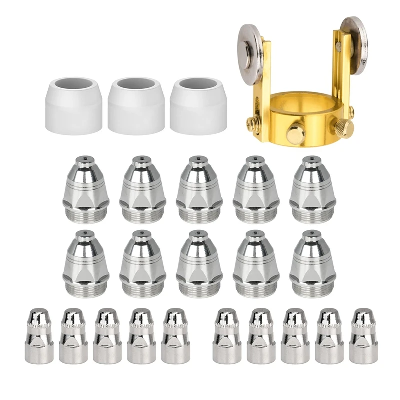 P80 Plasmasnijder Toorts Verbruiksartikelen, 24 Stuks 1.5Mm Snijbrander Nozzle Tips Elektrode Kits, voor BTC800DP Plasmasnijder