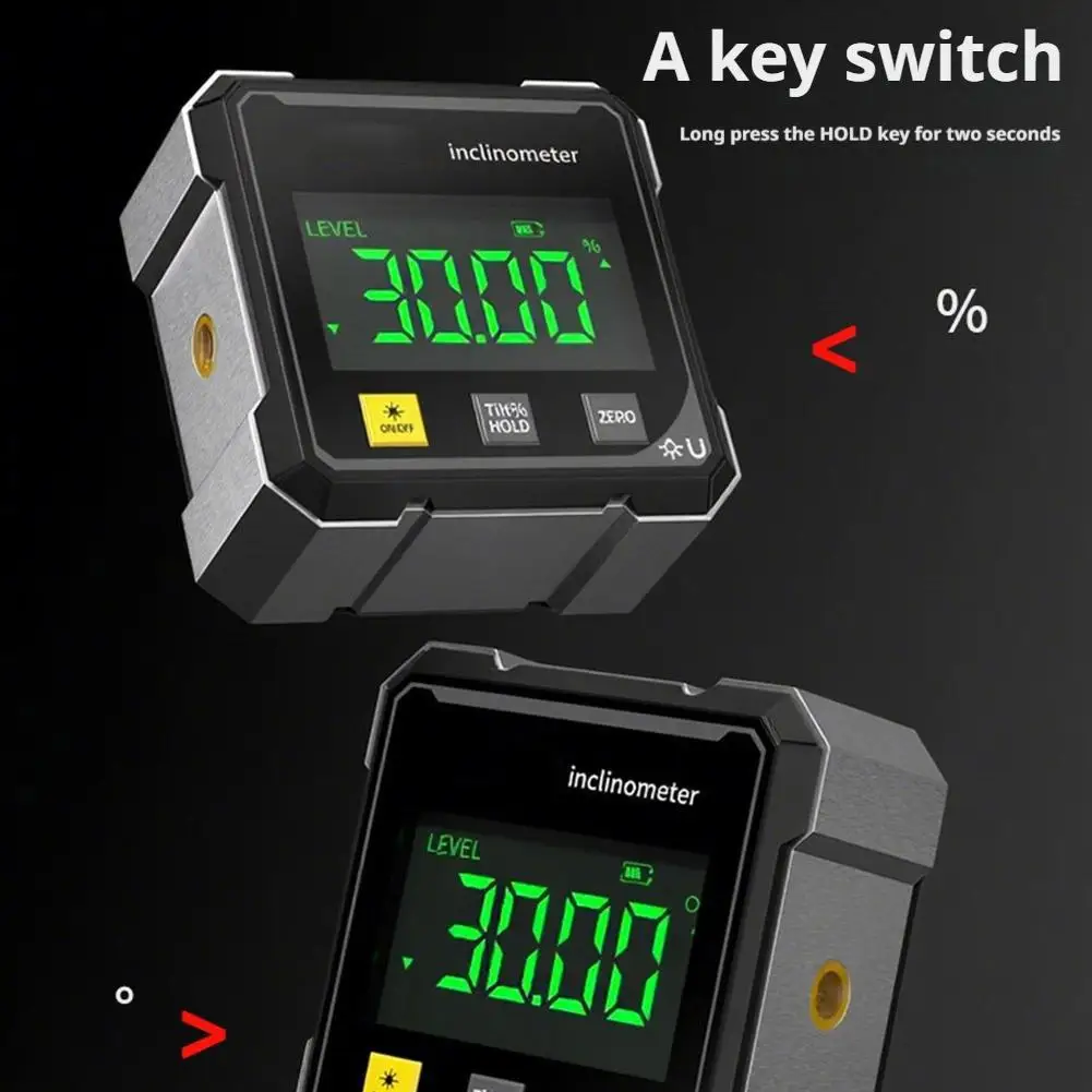 Household Double Sided Laser Inclinometer Multifunctional Four Sided Magnetic Absorption Angle Level Small Slope Measuring Tools