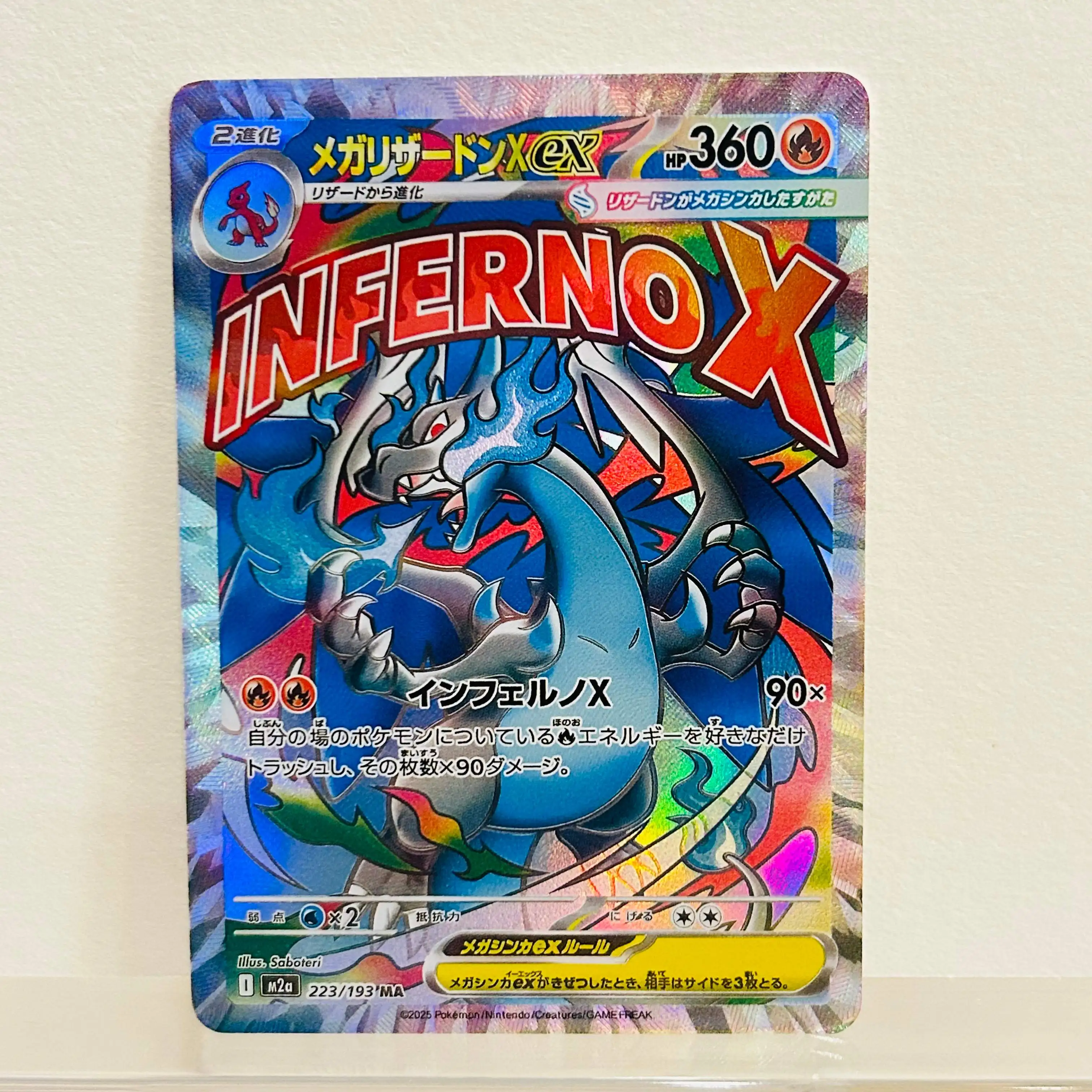  Mega Charizard X ex Full Art Holo DIY Textured Premium Anime Collectible Card
