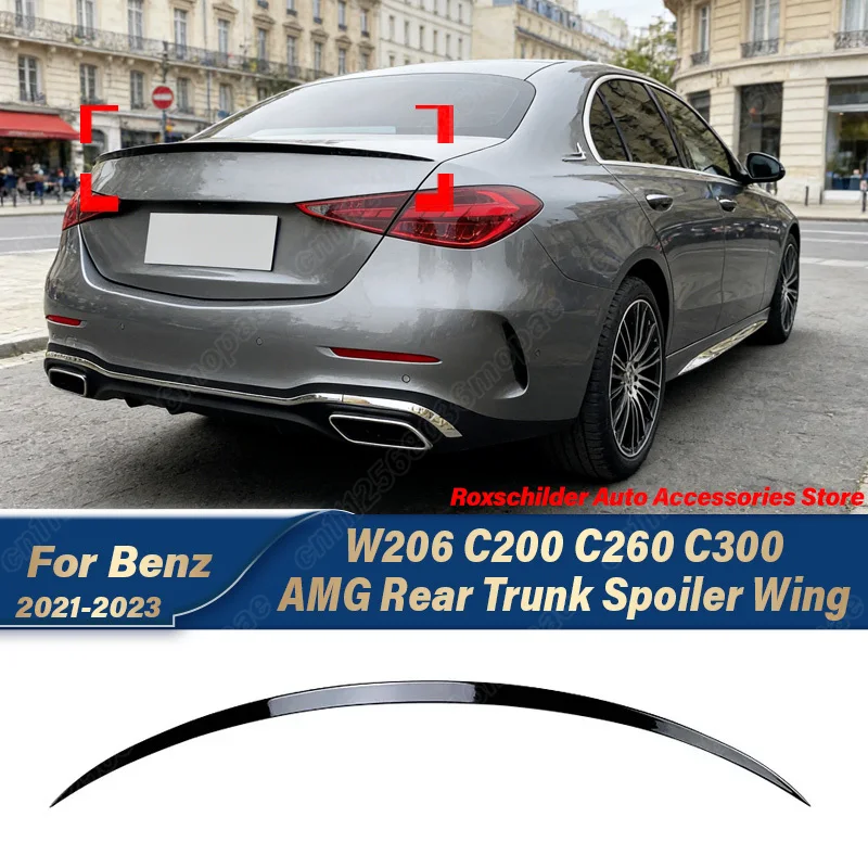 

For Mercedes Benz W206 C Class C200 C260 C300 2021 2022 2023 Car Rear Spoiler AGM Style Trunk Spoiler Body Modification Kit
