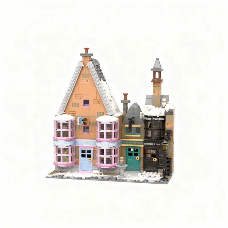1029pcs MOC Gladrags Wizardwear J Pippins Potions Ceridwen S Cauldrons Hogsmeade Expansion Magic Wizard Model Building Blocks