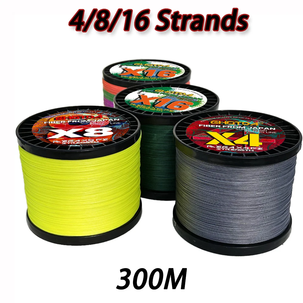 Ghotda 300M 4/8/16 Strands Fishing Line 10-200LB Japan PE Carp Wire Pesca Freshwater Saltwater Carp Fishing Wire