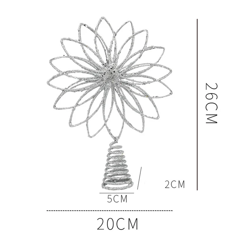 A59E-2 قطعة أشجار عيد الميلاد أعلى نجوم ديكور معدني ستار ديكور ستار زينة لوازم الحفلات