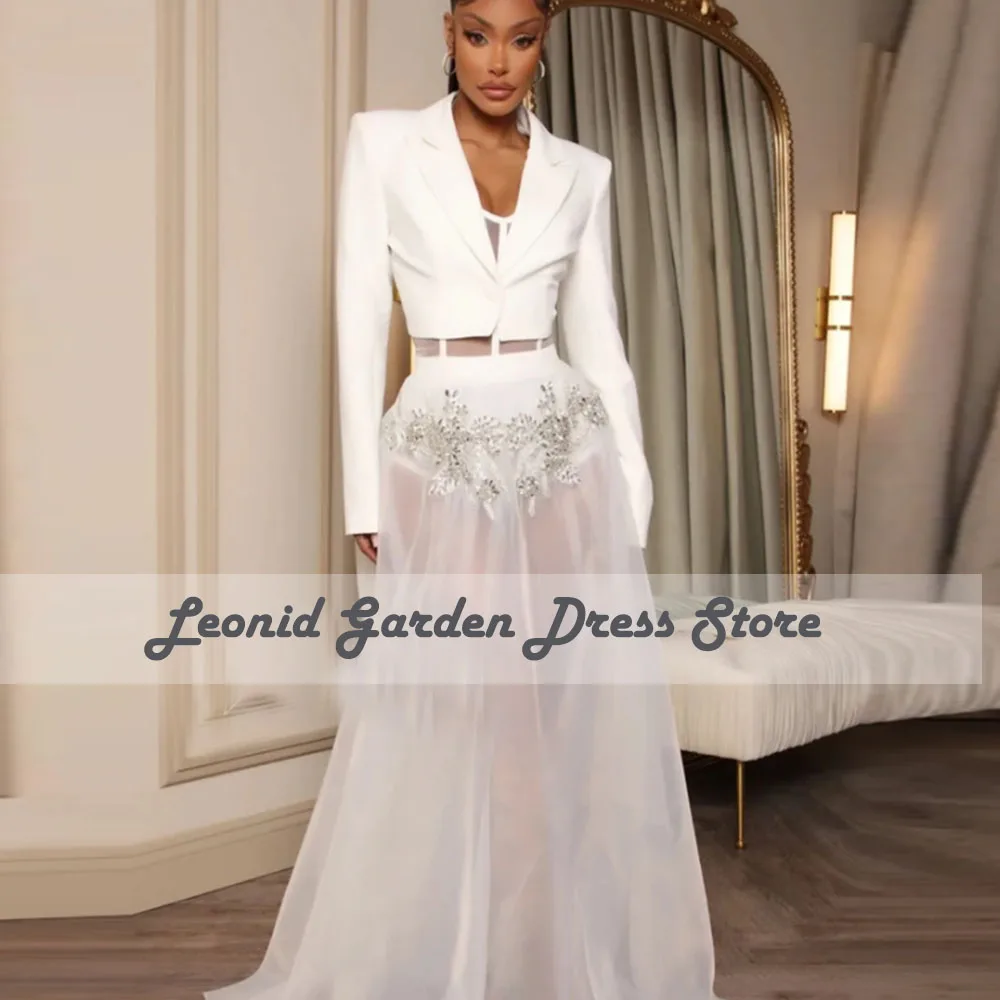 Evening Dresses Tulle Sexy Ilusion Prom Dress A-Line Long Sleeves 2022 New Appliques Women Formal Celebrity Gowns فستان حفلة مو