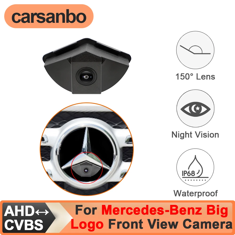 Carsanbo For Mercedes Benz Large Logo Car Front Camera Parking CCD AHD Night Vision 150° Fisheye Lens Waterproof Vehicle Camera