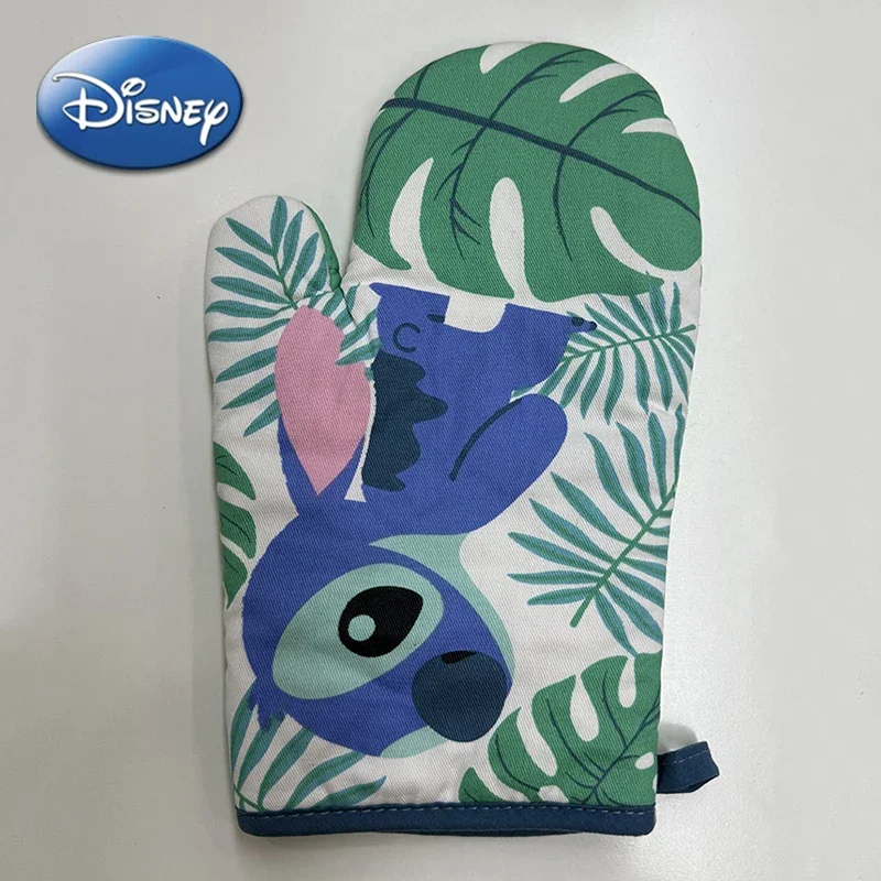 Disney Stitch Oven Glove Cute Cartoon Figure Baking Cooking Anti-scald Insulation Microwave Glove Kitchen Accessories Right Hand