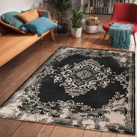 Gothic Area Rug Dark Cottagecore Persian Style Decor Carpets Non-slip Mat for Bedroom Living Room Home Decor Animal Floor Mat