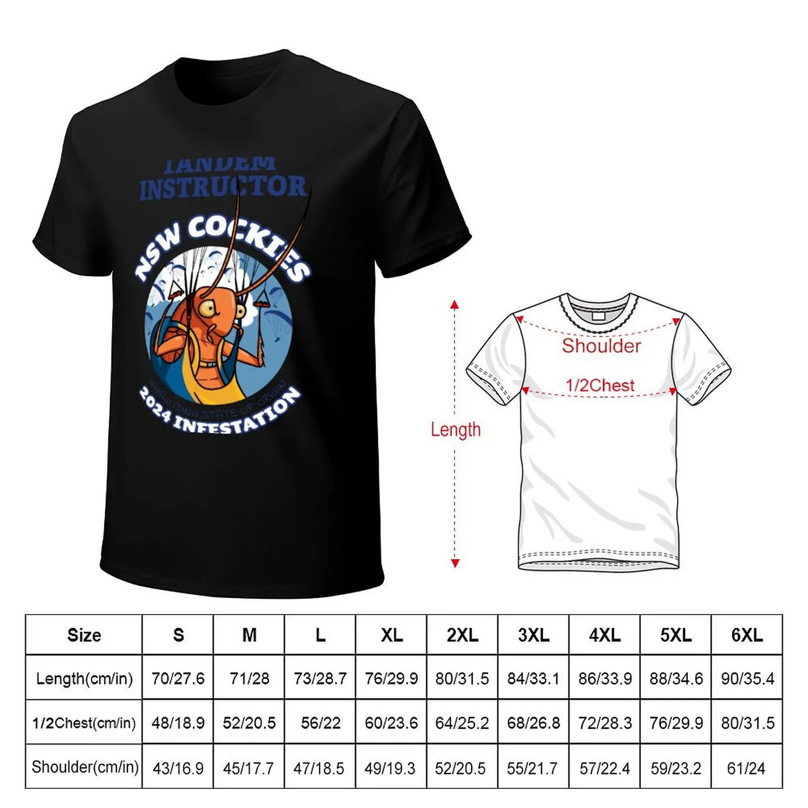 Tandem Instructor - 2024 NSW Cockroaches - Paragliding State of Origin T-Shirt Work Outdoor T-Shirt for Men