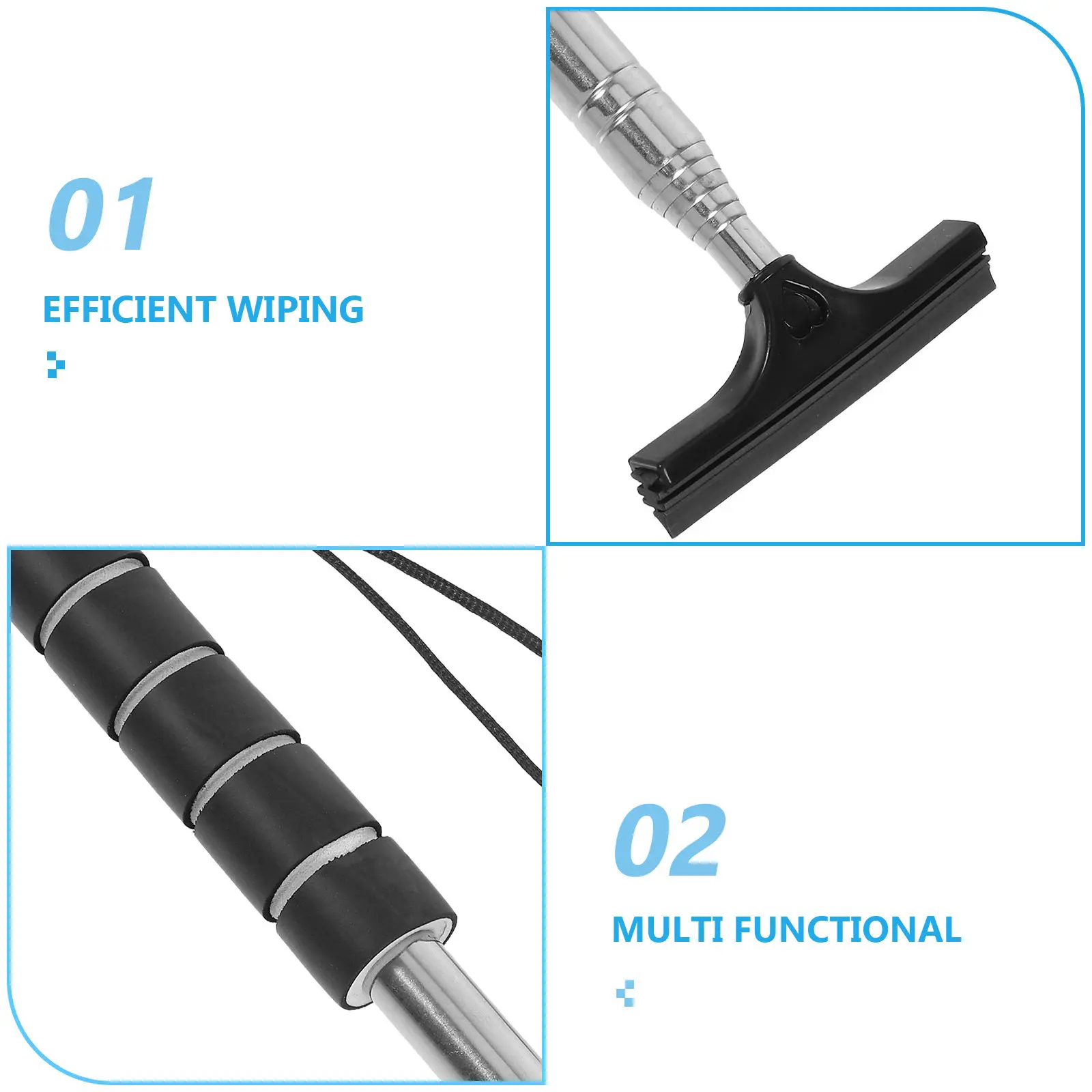 Car Rearview Mirror Wiper Multifunctional Telescopic Tool Extendable Rainproof for Clear Driving Visibility Efficient Water