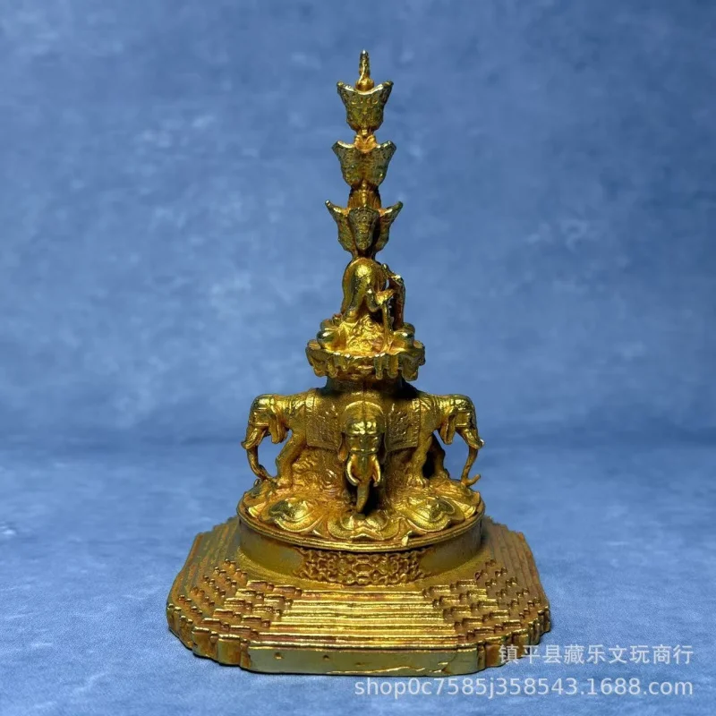 Antique collectible copperware, pure copper Buddha statue ornaments for worship, Nanshan Temple of Emei Mountain Ten Directions