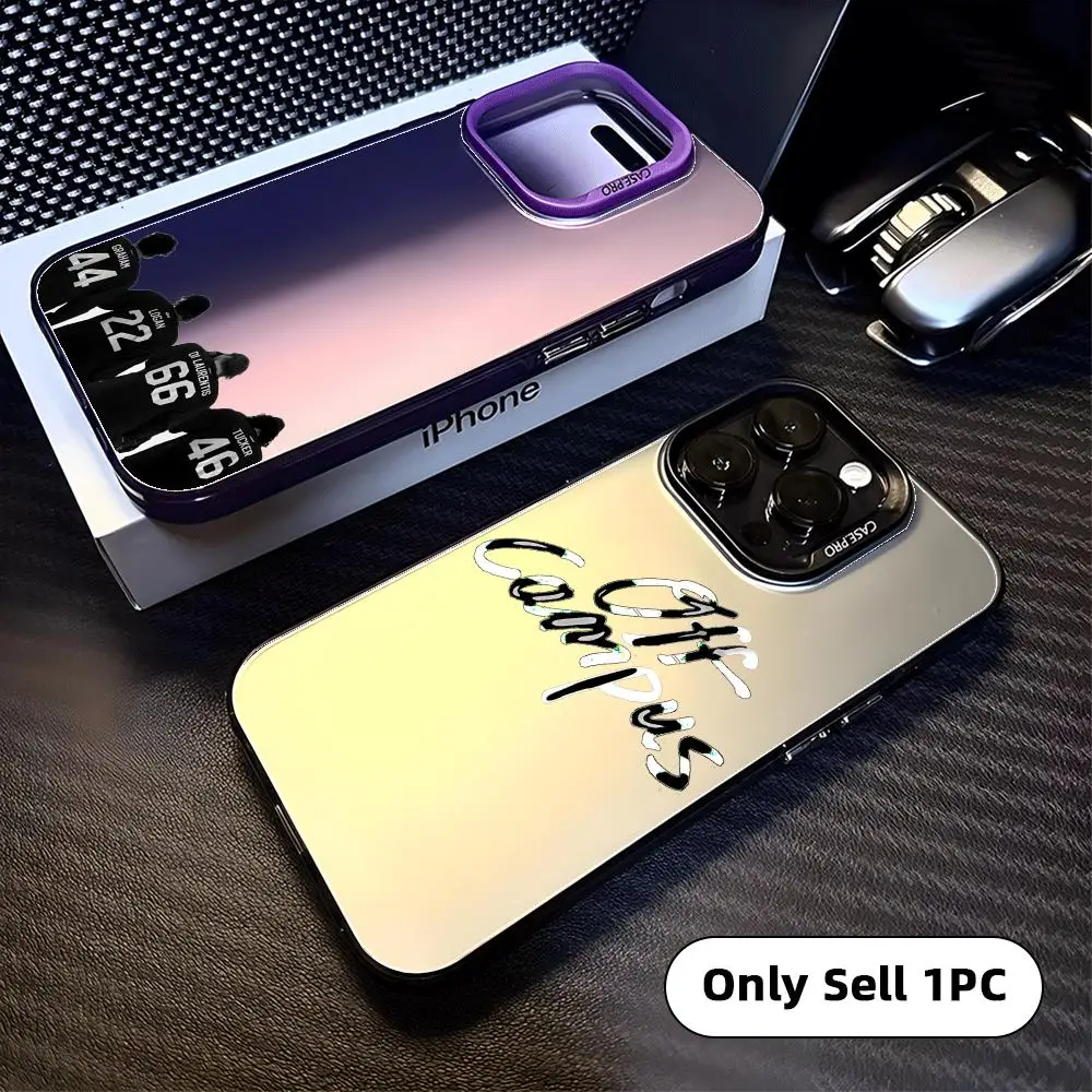 Funda para iPhone 17 16 15 14 13 12 11 Pro Max con diseño de TV O-Off Campus, acabado mate láser Aurora