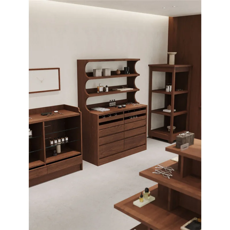 Retro high-rise cabinet, multi-functional display cabinet against the wall, multi-layer locker, jewelry cabinet, layer rack