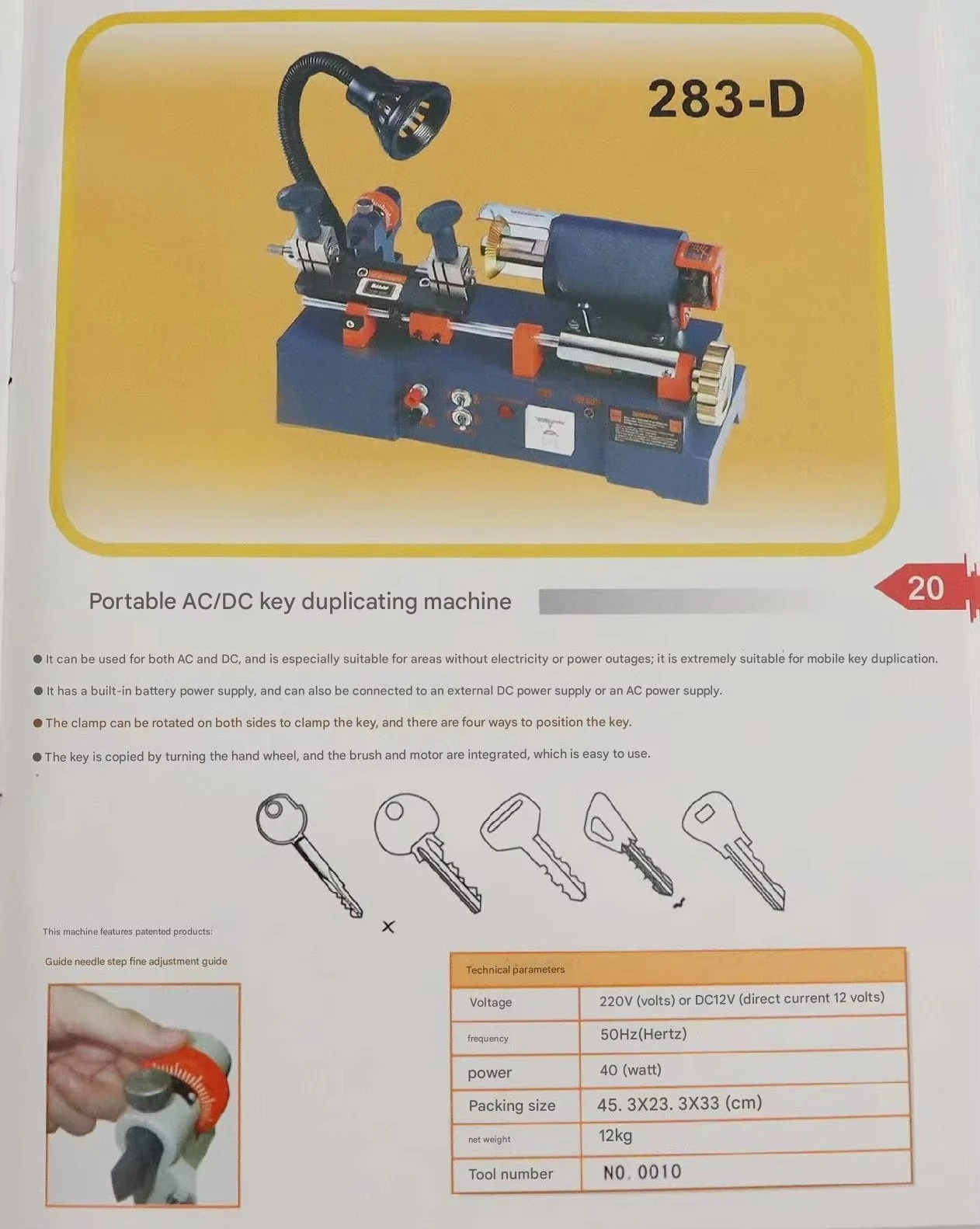 Customized High Quality 298D Key Cutting Machine Multi-Functional Vertical Key Machine 220V/110V for Business Use