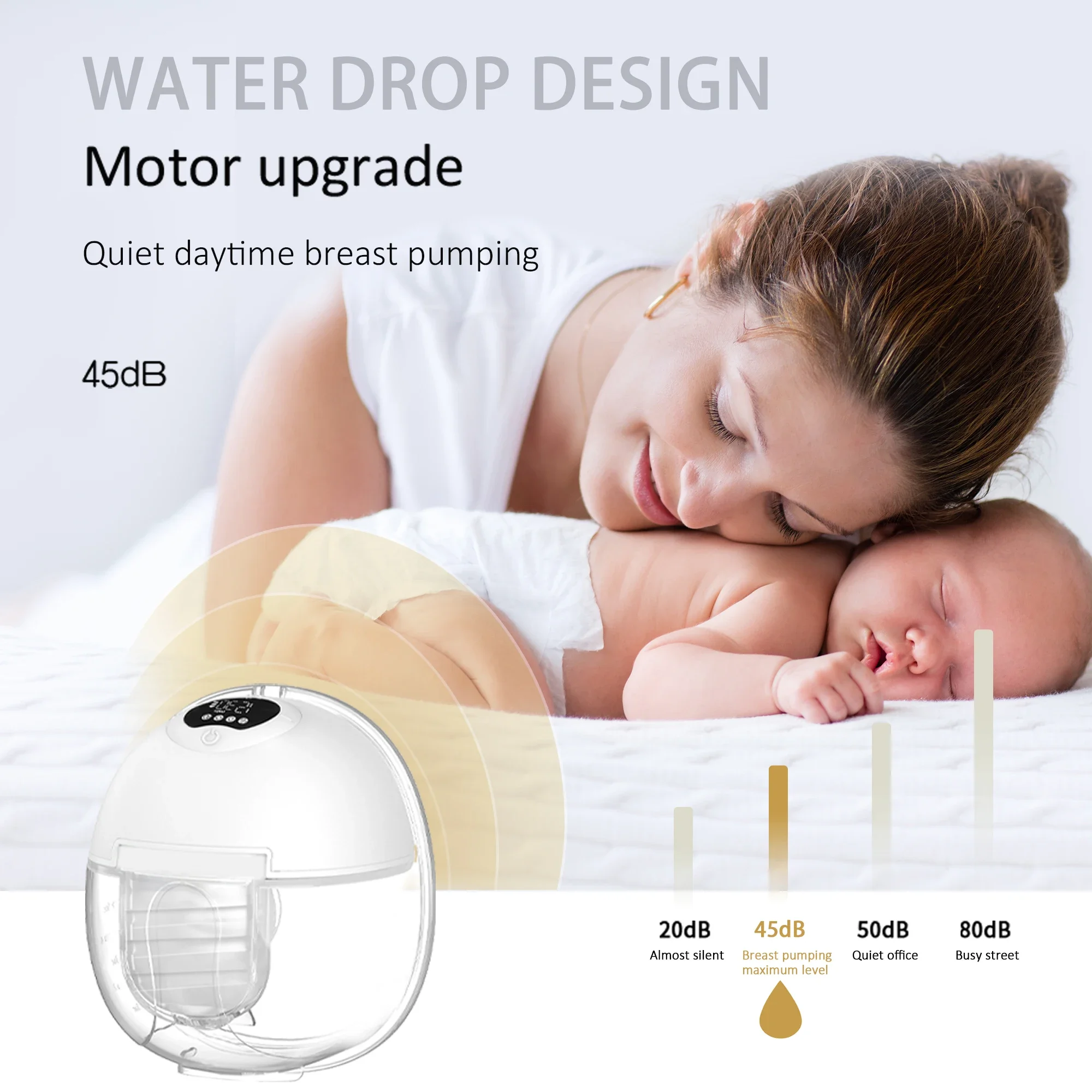 OEM Baby Products 4 Modi 12 Gänge tragbare Milchpumpe mit Aufbewahrungstasche S39 elektrische Milchpumpe
