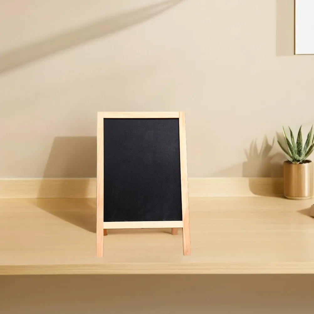 Double-Sided Wooden Mini Blackboard Stand – Erasable Message Board for Kitchen, Garden, Party & Wedding Decor