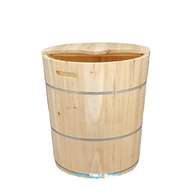 No glue paint log soaking foot bucket, large health bath foot therapy tofu milk chopped pepper solid wood household