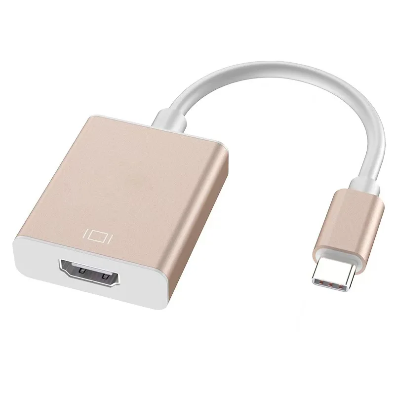

Type-C To HD-MI Connector Adapter Cable Macbook Connection Monitor Projector HD Video Converter