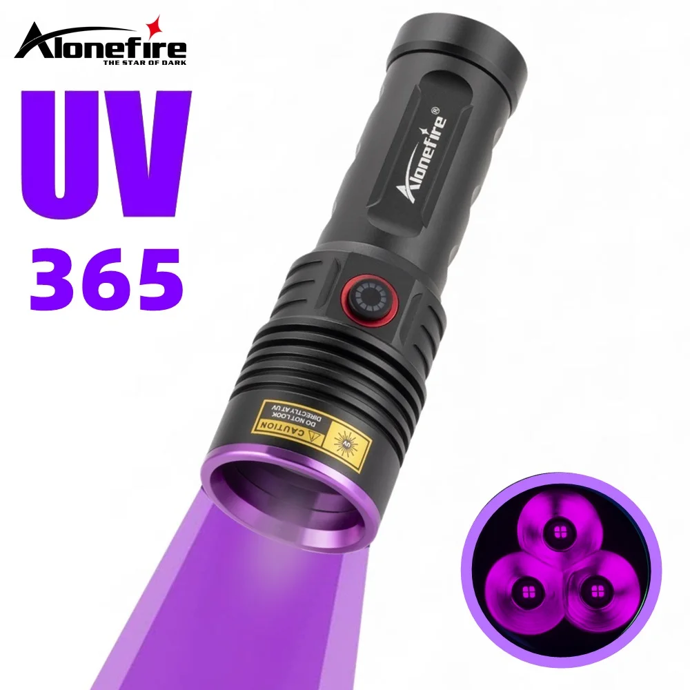 

60W 365nm UV Flashlight Ultraviolet Blacklight Rechargeable Portable Ore Money Scorpion for Pet Urine Detector Resin Curing SV53