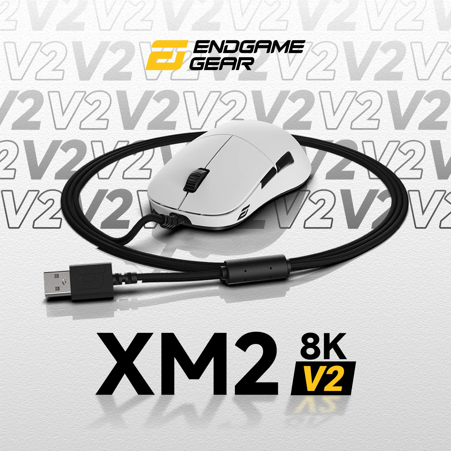 EndgameGear XM2 8K V2 Wired Mouse 52G PAW3950 8Khz Lightweight Esports Gaming Mouse High End Player Selection