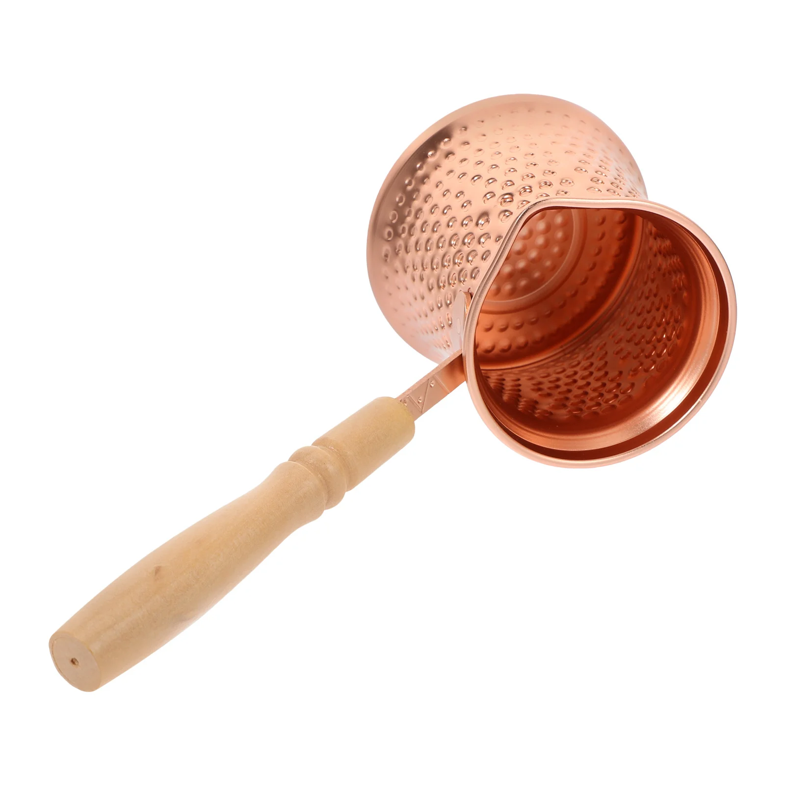 Copper Alloy Wood Coffee Pot Ibrik Stovetop Milk Steamer Multi-Function Pot for Kitchen Use Ibrik Stovetop Milk Steamer