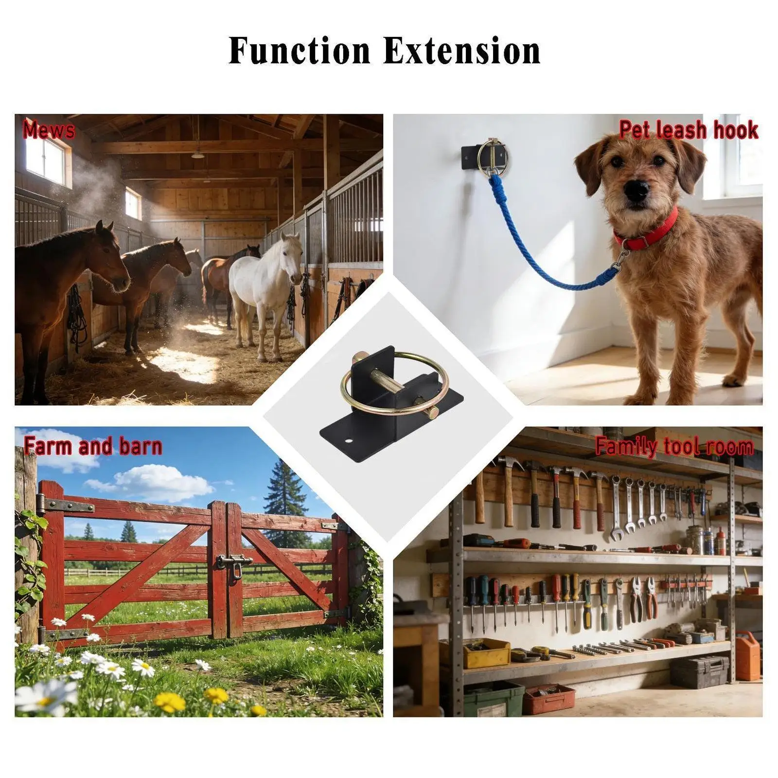 Durable Water Bucket Hooks Heavy Duty Hanger Pet Stable Feed Bucket Holder for Tack Room Horses