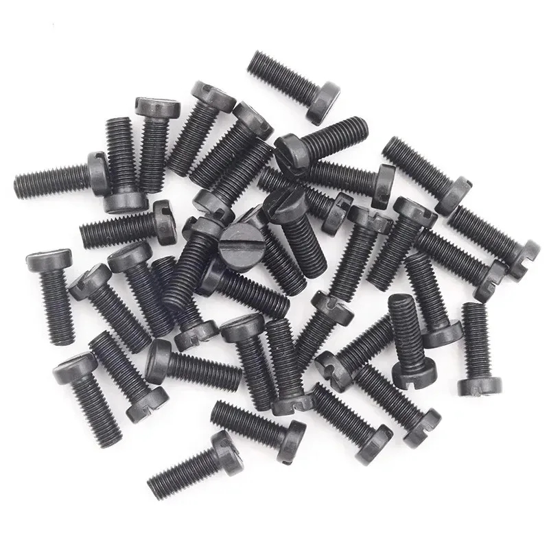 50PCS GB65 One Word Cylindrical Head Screw Carbon Steel Modulation Inch Sewing Machine Screw 11/64-40 X12