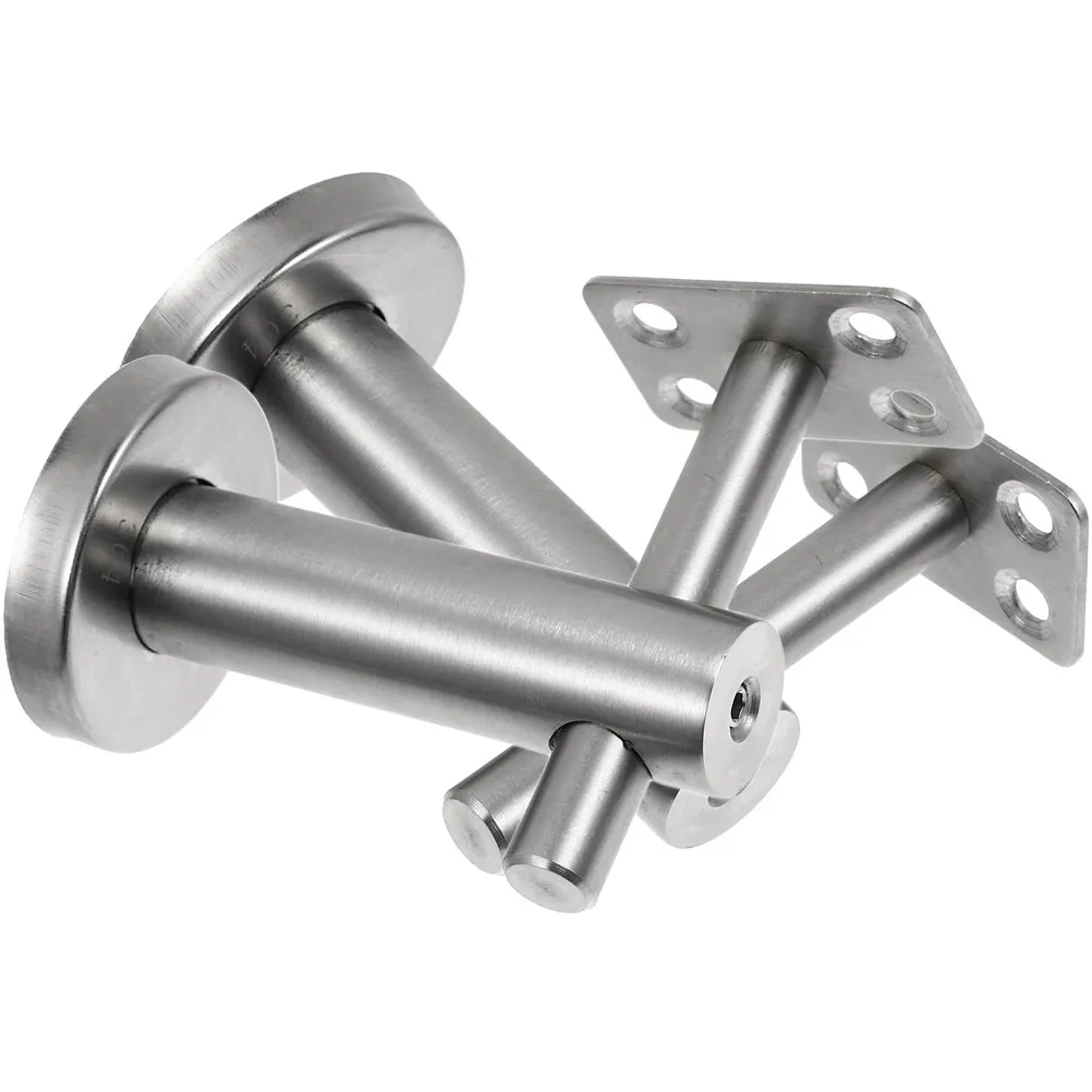 2Pcs Stainless Steel Handrail Bracket Artistic Bright Finish Adjustable Stair Railing Support for Stair Handrail Column Deck