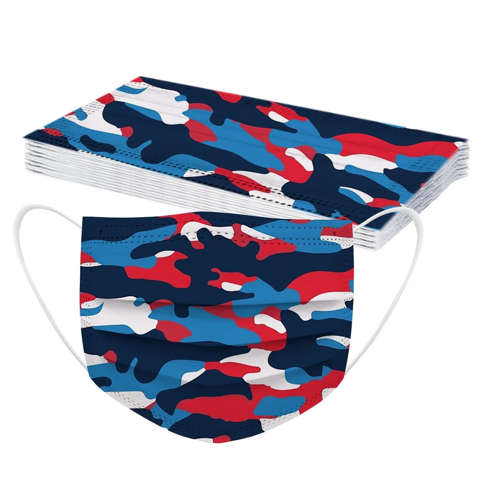 50 قطعة قناع للأطفال مطبوع عليه قناع للوجه يستخدم مرة واحدة، حلقة أذن صناعية ثلاثية الطبقات #3