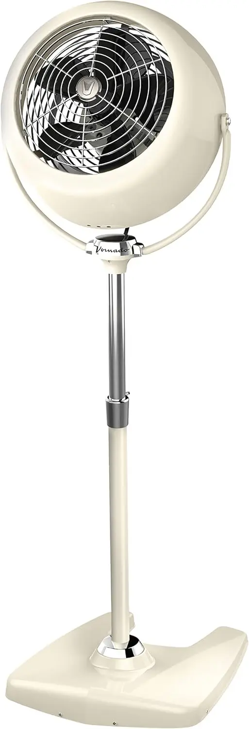 Circolatore d'aria in metallo retrò con ventola vintage per raffreddamento e arredamento 3 velocità, inclinazione regolabile bianco vintage