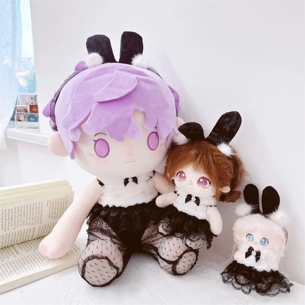 Rabbit Girl Cotton Doll Clothes Backless Outfit Black Stockings Star Doll Clothes Suit Dress Up DIY Clothing Plush Dolls Clothes