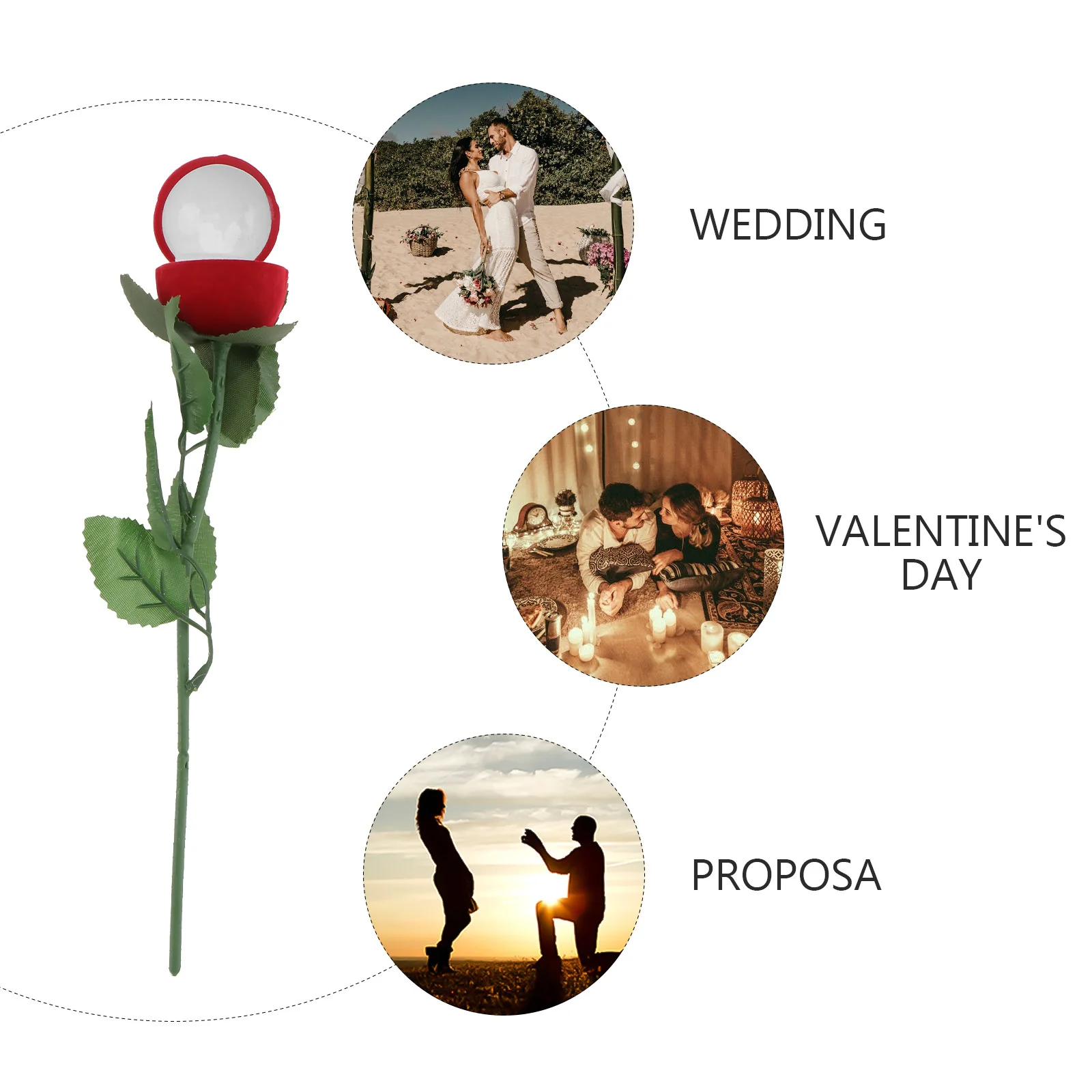 

1 Lifelike Rose Design Ring Box for Engagement Creative Jewelry Case Ideal for Proposal Birthday Decoration Present