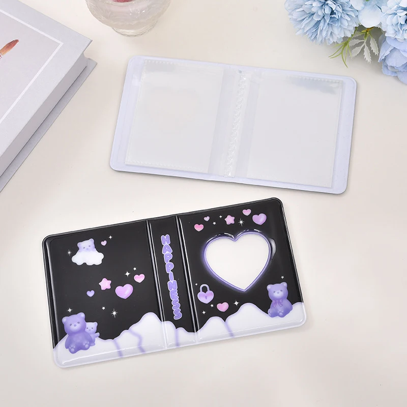 Cute Photo Album 3 Inch Love Heart Hollow Picture Storage Case Kpop Card Binder Name Card Book Photocard Holder 36 Pockets