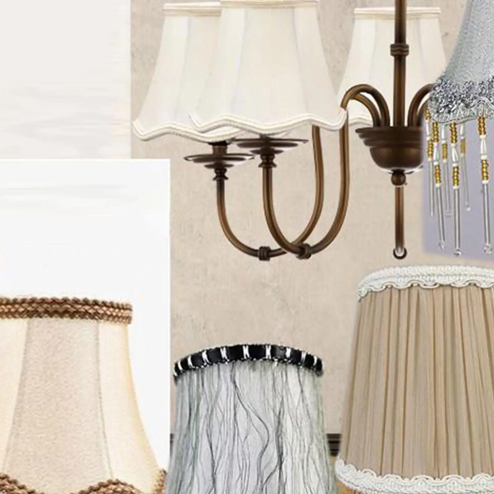 Trumpet Lamp Shade Chandelier Wall Lamp Shade Cloth Bedroom Lamp Shade Classic Replacement Lamp Cover Retro Style for Bedroom