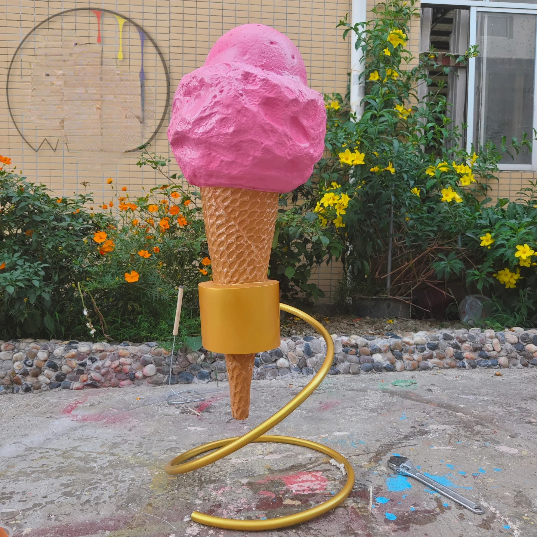 Outdoor simulated ice cream model ice cream foam sculpture coffee shop entrance fiberglass decoration