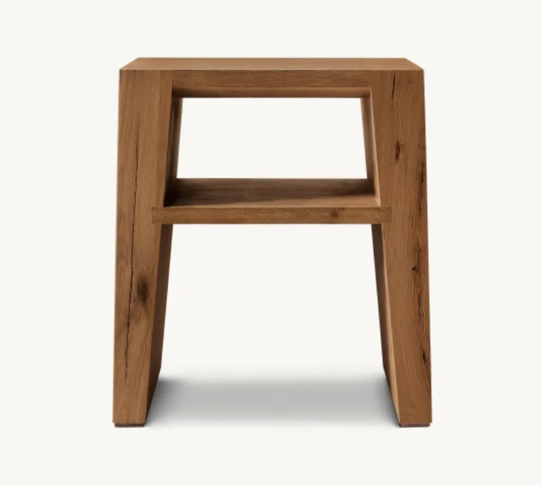 #  Modern Design Living Room Furniture Simple Hand-Forged Oak Side Tables