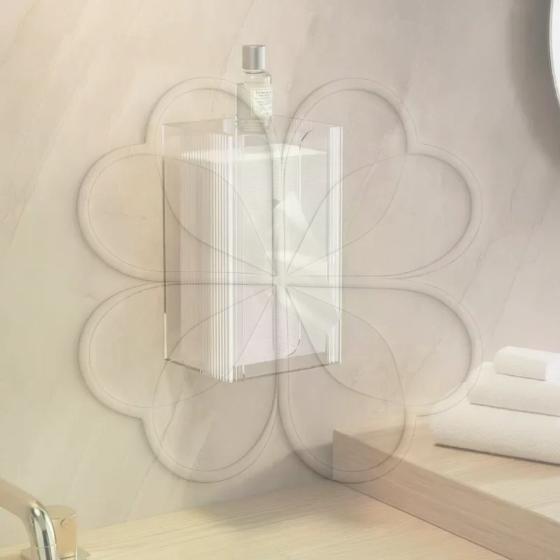 Transparent Wall Mounted Tissue Holder Suitable for Wipes Tissues Dispenser for Bathroom Living Room Kitchen