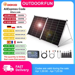 Dokio 200W(2Pcs x100W) Foldable Solar Panel +20A 12V Charge Controller folding solar panel Cell/System Charger Kit Complete