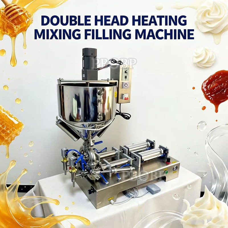 Including Tariffs Automatic Cosmetic Filling Machine With Heating And Stirring Device Pneumatic High Viscosity Paste Filler