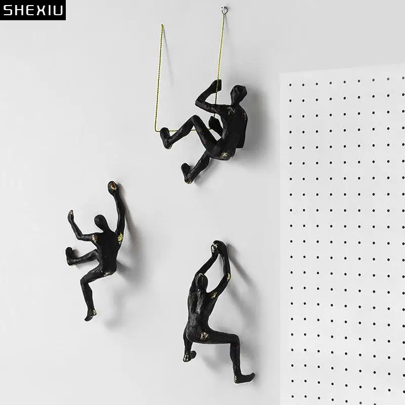 

Rock Climbing Character Crafts Statue Wall Hanging Decoration Climber Figures Resin Sculpture Ornaments Modern Home Decor