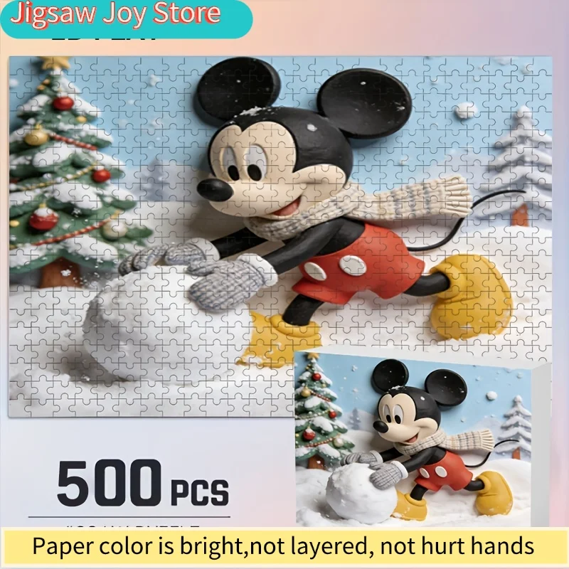 디즈니 디즈니 스티치와 미키 홈 데코레이션 프린트 직소 퍼즐 |   성인용 두뇌 게임에 적합하며, 가족 게임에 이상적입니다.