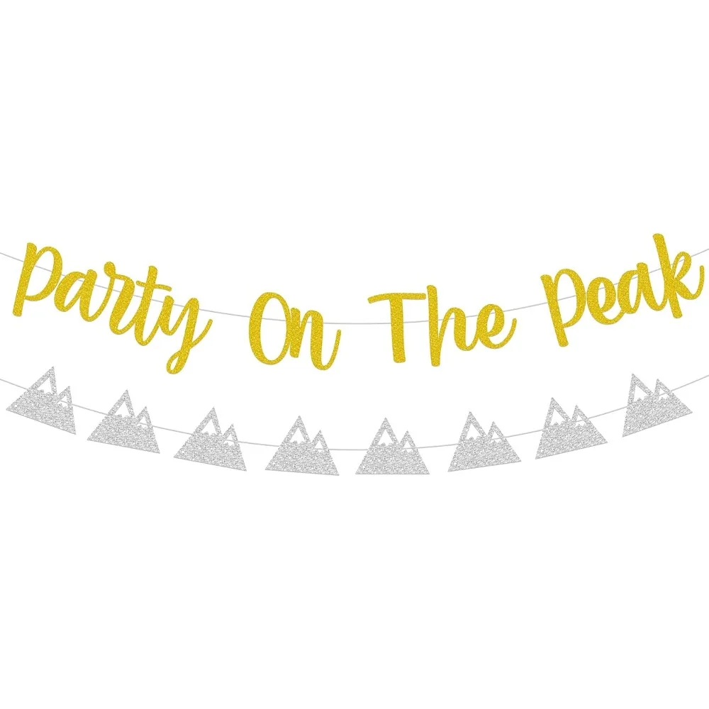 

Camping Bachelorette Party Decorations Party on The Peak Banner Mountain Garland for Cabin Mountain Bridal Shower Party Supplies