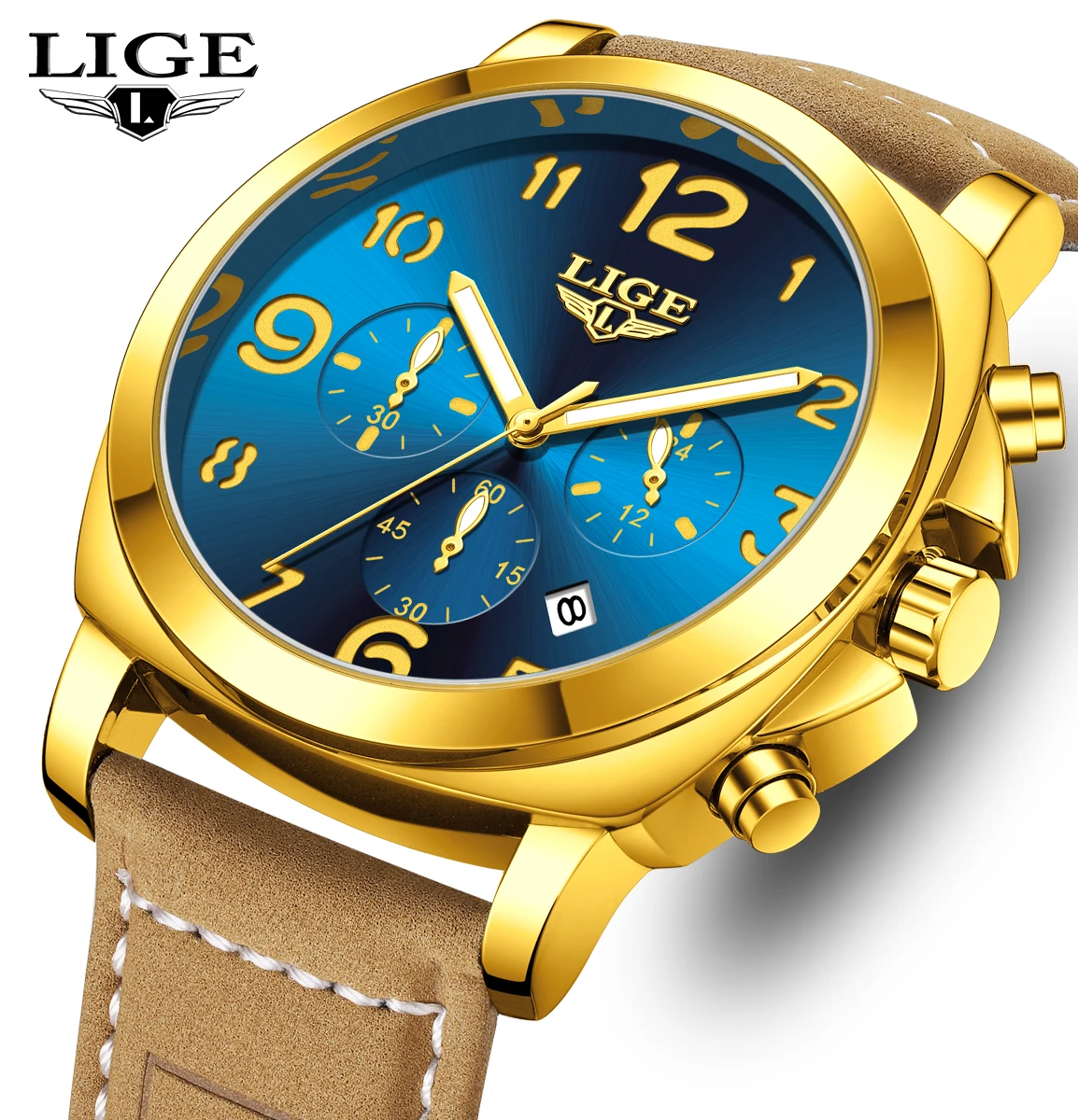 

LIGE 2025 модные мужские часы деловые светящиеся водонепроницаемые мужские наручные часы кожаные часы кварцевые часы для мужчин montres hommes