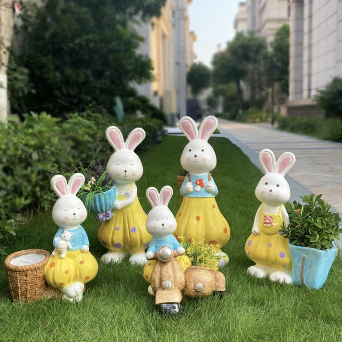 Jiali recommends cute rabbit flower pot garden villa balcony courtyard decoration and arrangement creative succulent outdoor