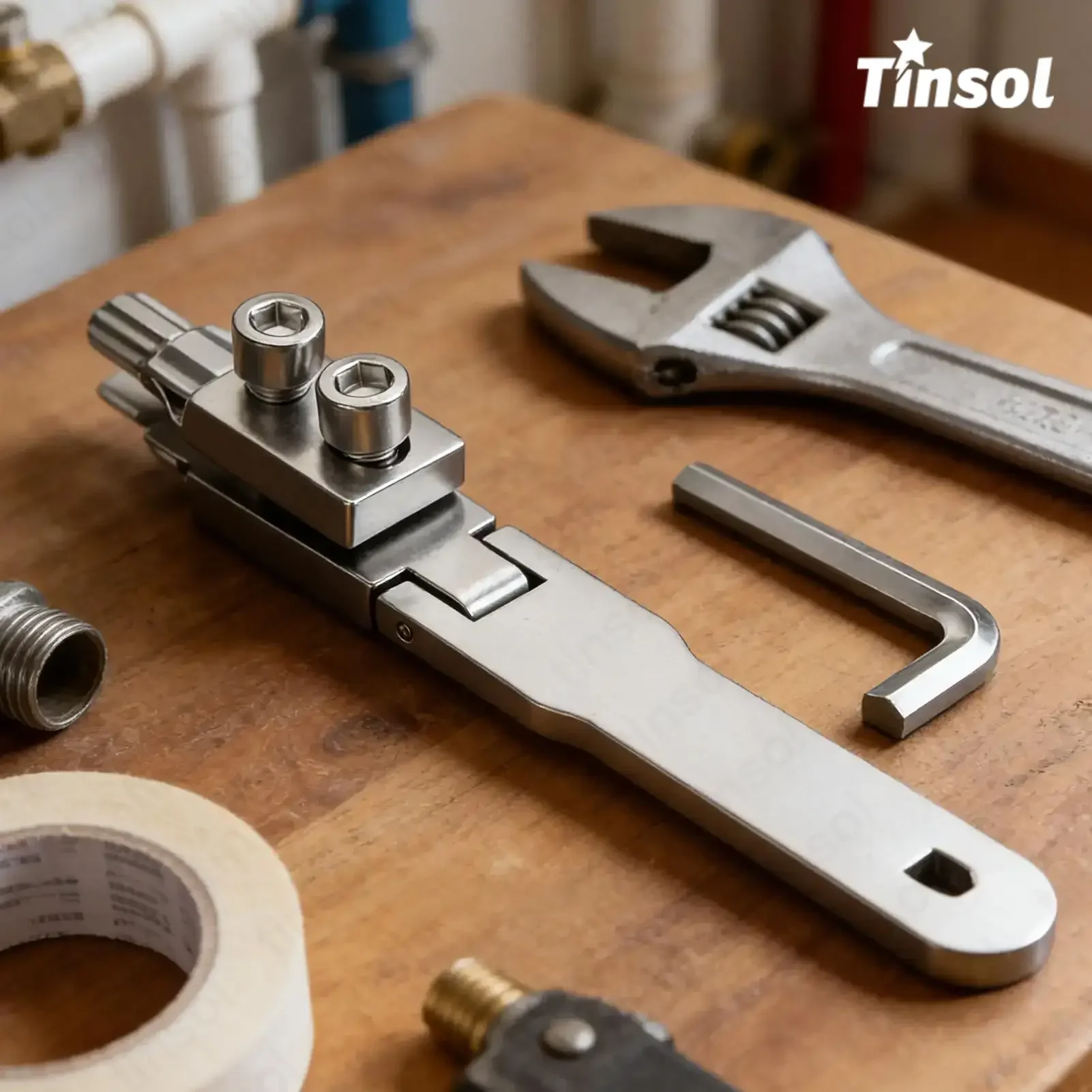 TINSOL Broken Pipe Extractor Tool 4/6 Points Carbon Steel Easy Out Broken Screw Plumbing Tool Bathroom Basement Laundry Repair
