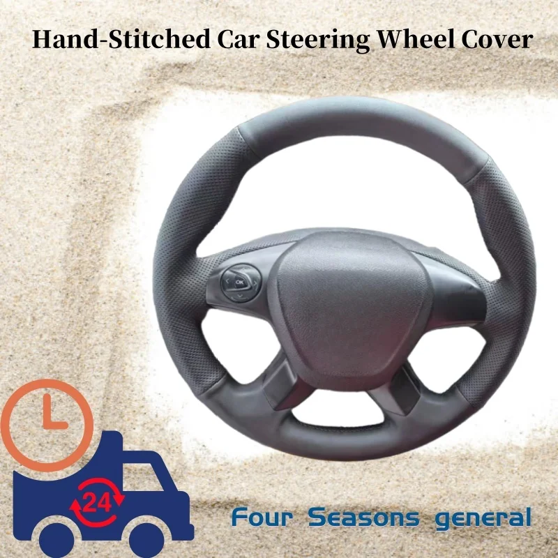 

Custom Hand-sewn Steering Wheel Cover Microfiber Leather For Ford Focus 3 2012-2014 C-MAX 2011-2014 KUGA Escape 2013-2016