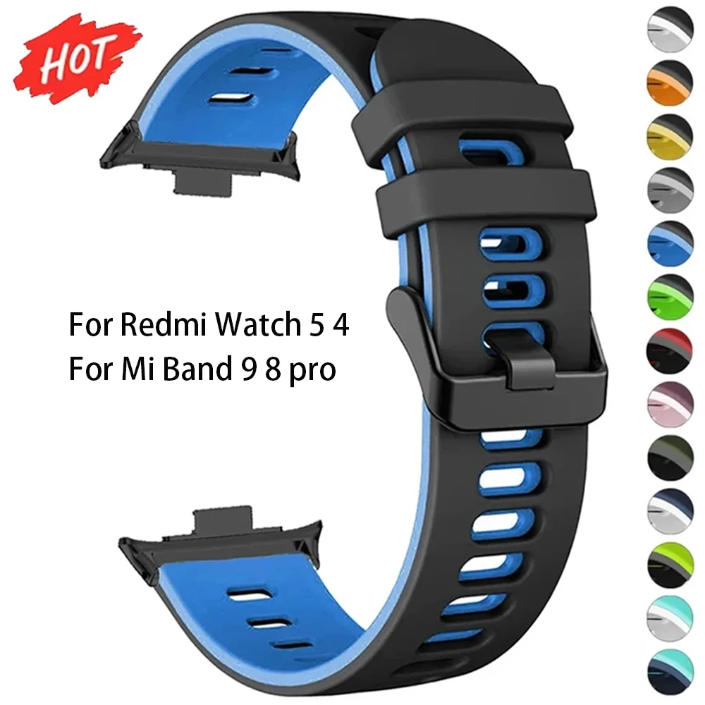 Silicone Strap For Redmi Watch 4 5 6 Wristband SmartWatch Watchband For Xiaomi Mi Band 8 Pro/9 Pro Accessories Bracelet